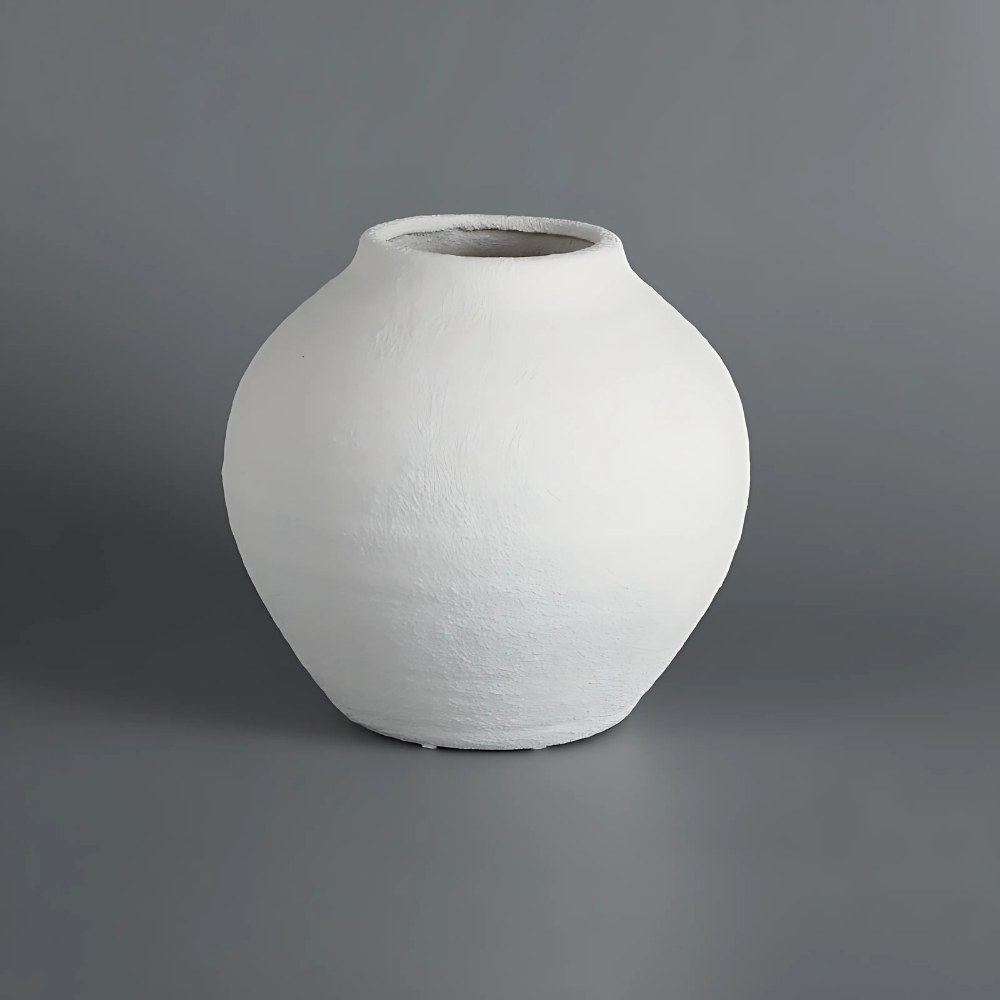 Jarrón de Cerámica con Relieve - Mosqueta