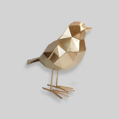 Chucao - Figura Pájaro Resina Dorado